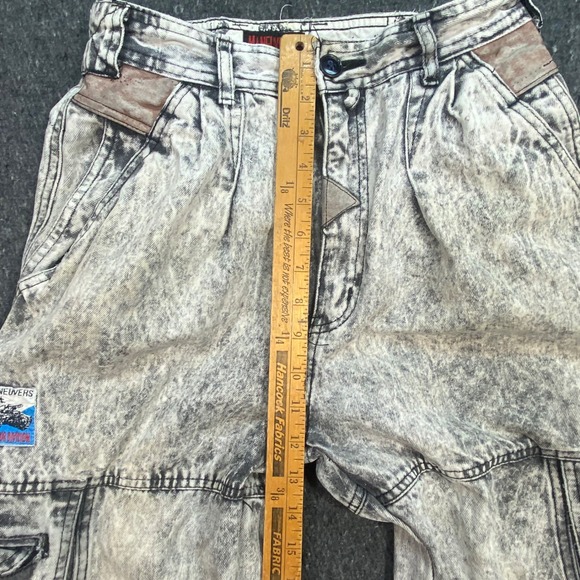 Maneuvers Vintage Grunge Women Size 18 Acid Wash Cargo Utility Pants Distressed - Picture 14 of 15
